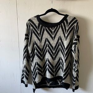 Black and cream knit sweater